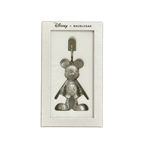 Baublebar Disney Crystal Mickey Mouse Bag Charm in Silver Tone Key Chain New Box